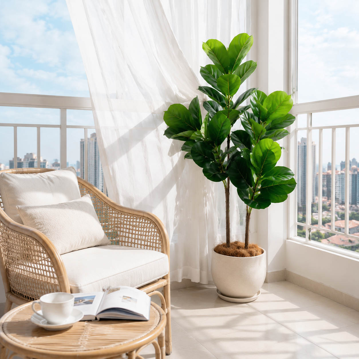130cm/4.3ft Artificial Ficus L - Ficus Lyrata Tree recensione e prezzo