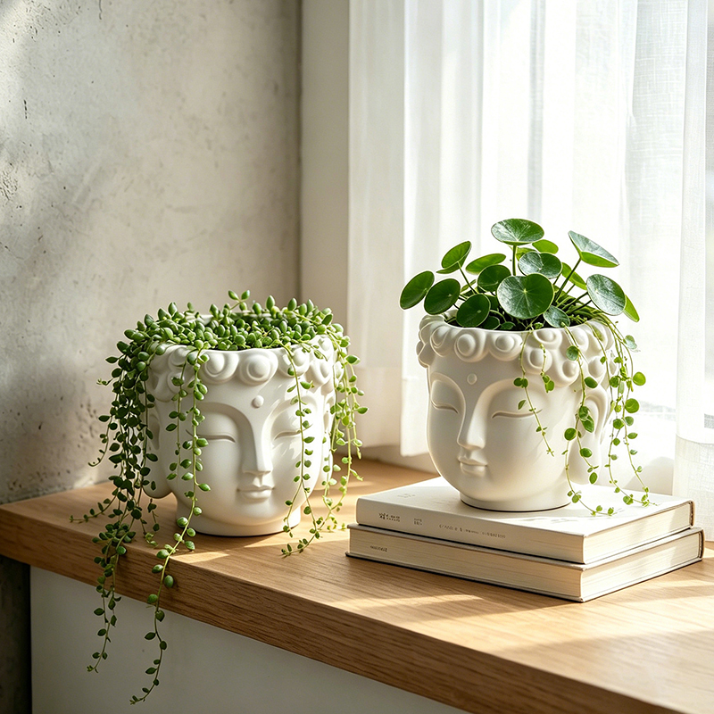 Buddha Head Shaped Resin Plant - Echeveria Succulent recensione e prezzo