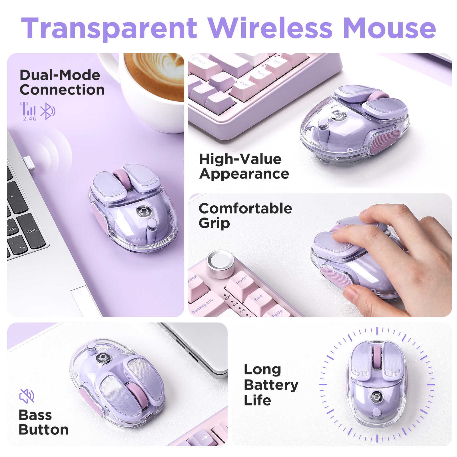EWEADN Q9 Purple Wireless RGB  - Tradescantia Purple recensione e prezzo