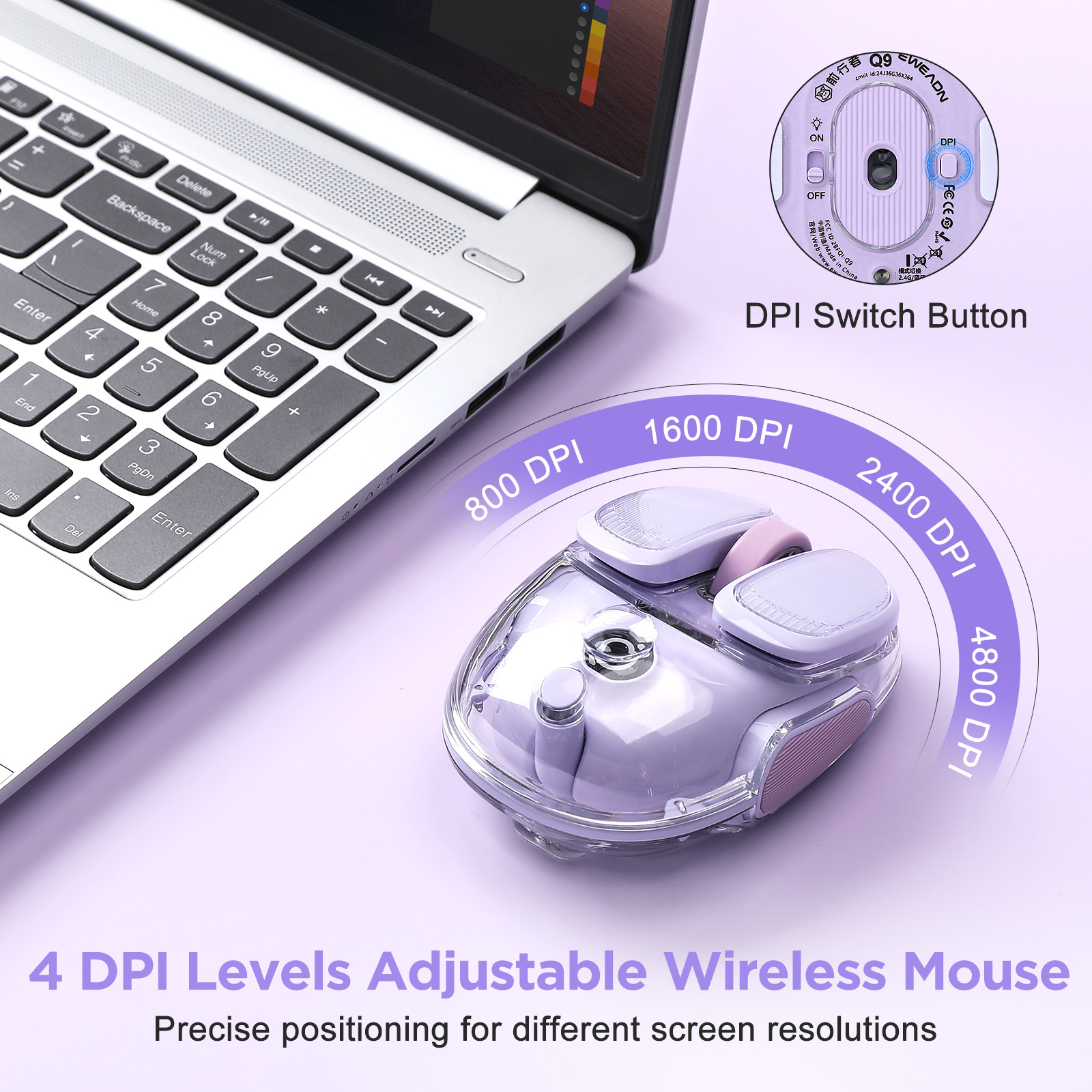 EWEADN Q9 Purple Wireless RGB  - Tradescantia Purple recensione e prezzo