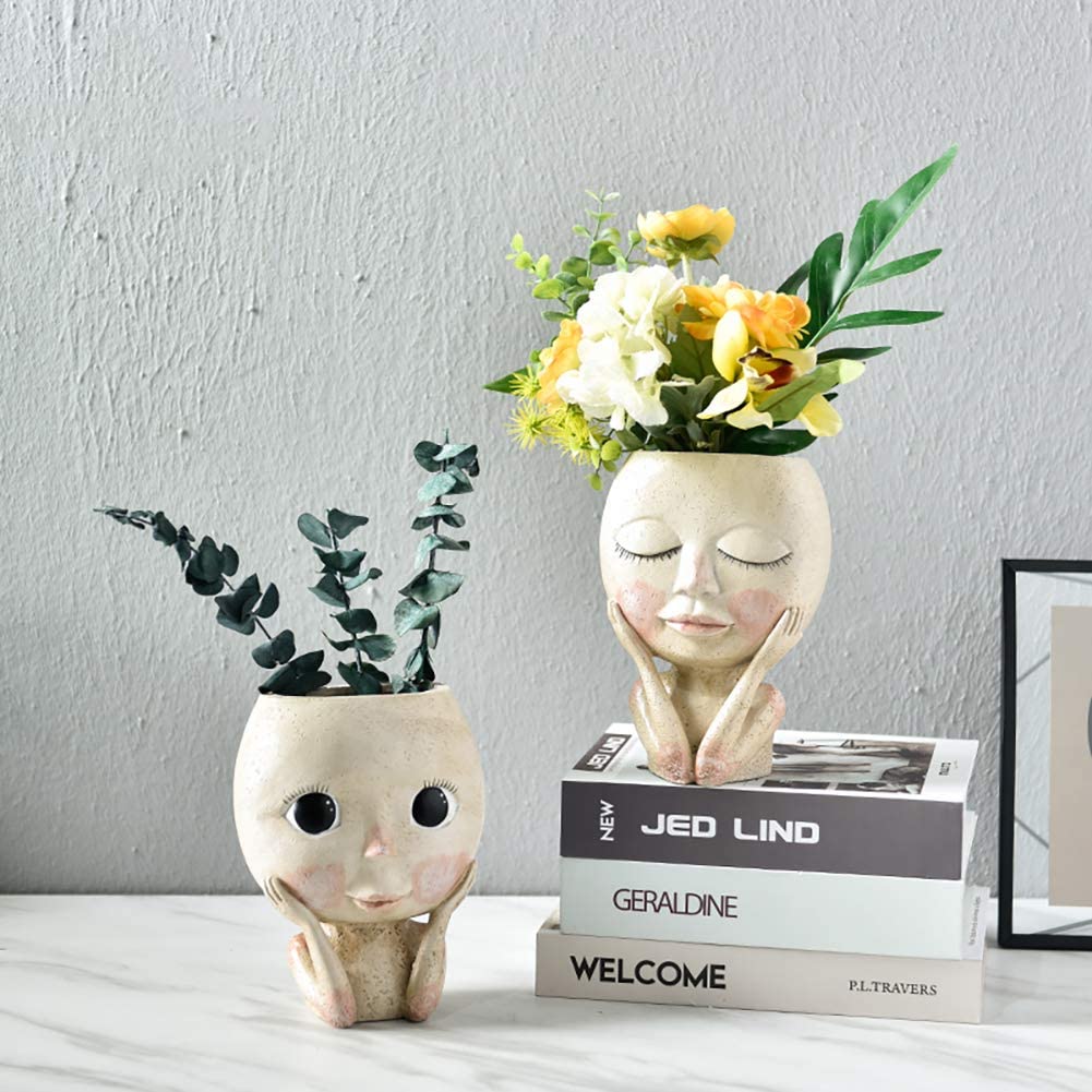 Girls Face Head Flower Planter - Echeveria Succulent recensione e prezzo