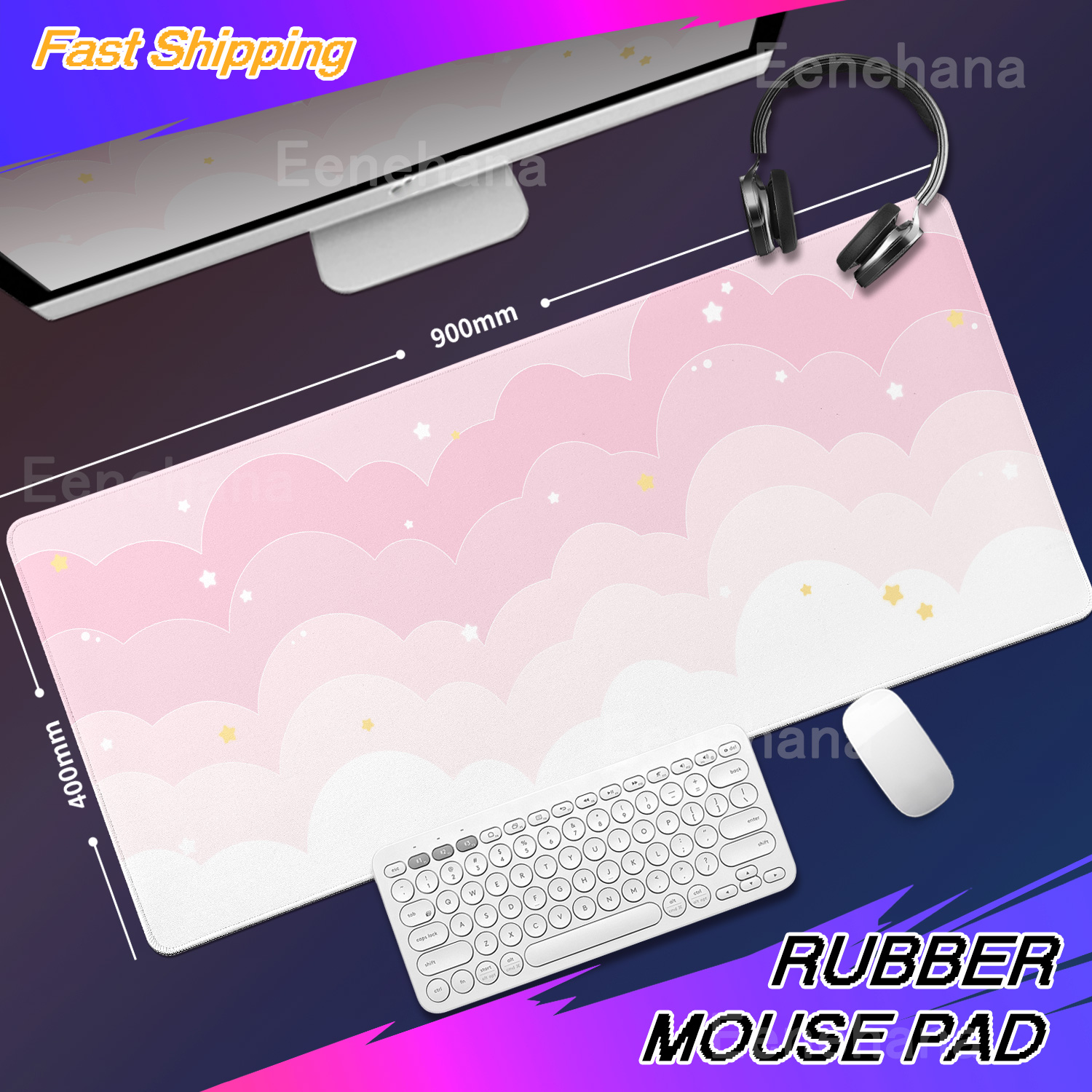 Light Blue Pink Clouds Desk Ma - Tradescantia Purple recensione e prezzo